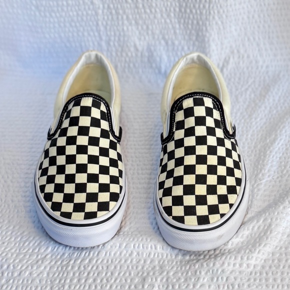 Vans Classic Checkerboard Slip-On Sneakers | Size 9 | Worn 1 Time - Picture 2 of 8